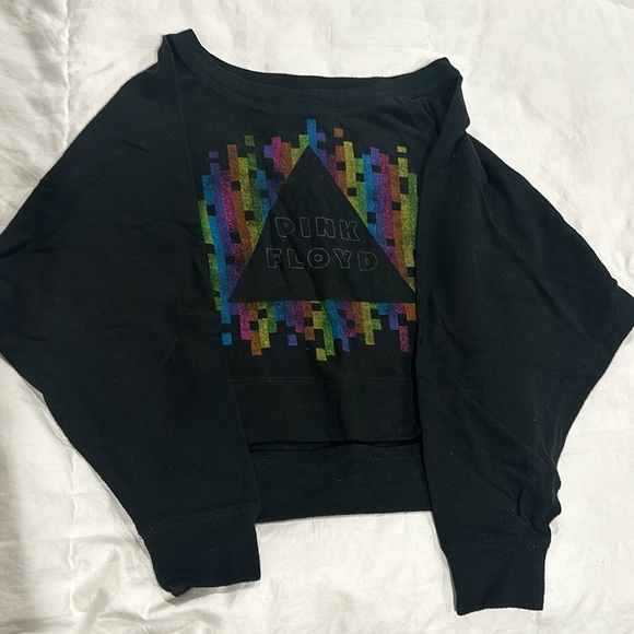 EUC•Chaser Brand vintage production, off the shoulder Pink Floyd sweatshirt. - Picture 2 of 2